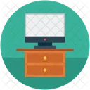 TV Soporte Vidrio Icono