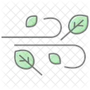 Icone De Cor Linear De Folhas Sopradas Ícone