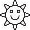 Ensolarado Forma Sorridente Rosto Ícone