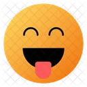 Sorria Com Cara De Lingua Emoji Cara Ícone