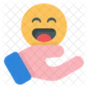 Sorrir Mao Emoticon Emoji Mao Ícone