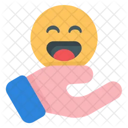 Emoticon de mão sorridente  Ícone