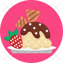 Sorvete De Morango Morango Waffle Icon