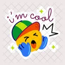 Eu Sou Legal Emoji Legal Smiley Fofo Ícone