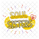 Soul Sisters Typography Lettering Icon