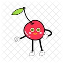 Sour Cherry Mascot Fruit Character Illustration Art アイコン