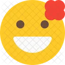 Sourire Fleur Emoji Icône