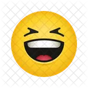 Sourire Plissant Visage Emoticone Emoji Icône