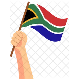 South africa hand holding Flag Icon