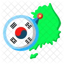 South Korea Asia Map Icon