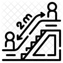 Soziale Distanz Rolltreppe Distanzierung Icon
