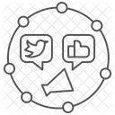 Soziales Netzwerk Thinline Symbol Symbol