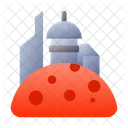 Space Colonization Asteroid Space Icon