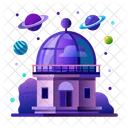 Space Dome Observatory Architecture Icon