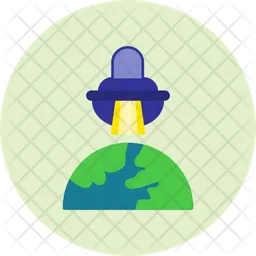 Space ship on earth  Icon