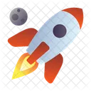 Space Travel And Rockets Asteroid Space Icon
