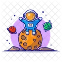 Spaceman On Moon  Icon