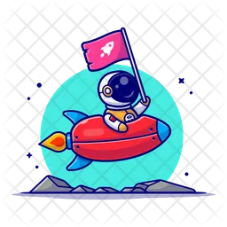 Spaceman On Spaceship  Icon