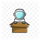 Spaceman With Box  Icon