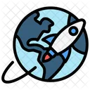 Spaceship Launch Startup Icon