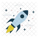 Rocket Flying Space Space Ship Shuttle Icon