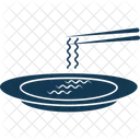 Fork Noodles Spaghetti In Plate Icon