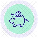 Sparschwein Schwarzes Umriss Symbol Symbol