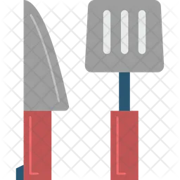 Spatule et couteau  Icône