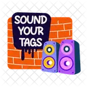 Speakers Woofers Graffiti Icon