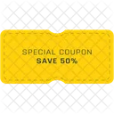 Special Coupon Shopping Coupon Fifty Percent Discount Icon