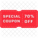 Special Coupon Seventy Percent Off Shopping Coupon Icon