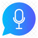 Speech Bubble Communications Mic Icon