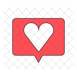 Speech bubble with heart shaped like  Icon