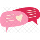 Speech Bubbles With Hearts  Icon