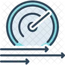 Speed Motion Accelerate Momentum Tempo Pace Speedometer Meter Tachometer Barometer Icon
