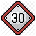 Speed Limit Thirty Traffic Sign Icon