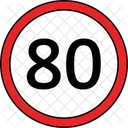 Speed limit eighty  Icon