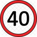 Speed limit forty  Icon