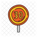 Speed limit sign handrawn  Icon