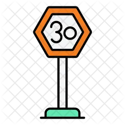 Speed limit sign  Icon