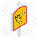 Speed Limit Slow Speed Symbol Road Board Icon