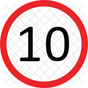 Speed Limit Ten Speedlimitten Speedlimit 10 Signs Icon
