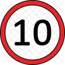 Speed limit ten  Icon