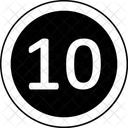 Speed Limit Ten Speedlimitten Speedlimit 10 Signs Icon