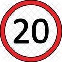 Speed limit twenty  Icon