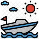 Speedboat Sea Sailing Icon