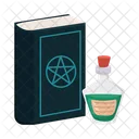 Spell book and magic potion  Symbol