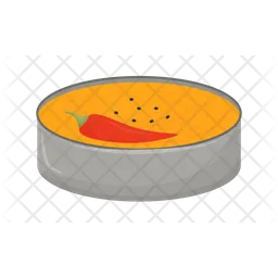 Spicy soup in bowl  Icon