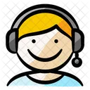 Spieler Junge Headset Icon