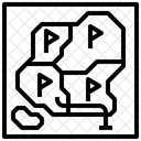 Spielkarte Karten Und Standort Route Icon